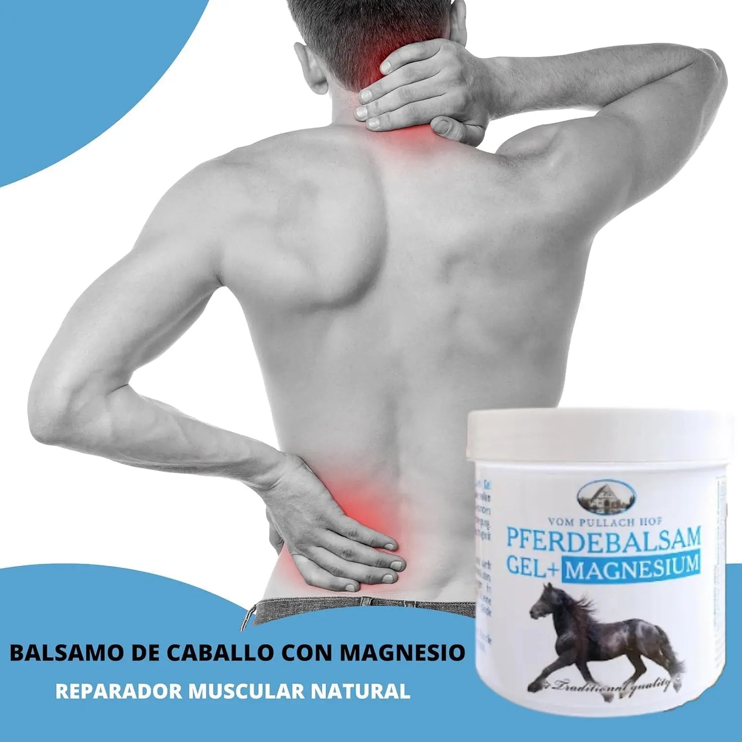 Crema de Caballo Con Magnesio Para Dolor Muscular, 250 ml x 2 Unds, Alivio del Dolor de Espalda, Efecto Refrescante con Extractos Naturales de Manzanilla y Valeriana, Hidratación para la Piel BIMART SHOP