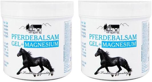 Crema de Caballo Con Magnesio Para Dolor Muscular, 250 ml x 2 Unds, Alivio del Dolor de Espalda, Efecto Refrescante con Extractos Naturales de Manzanilla y Valeriana, Hidratación para la Piel